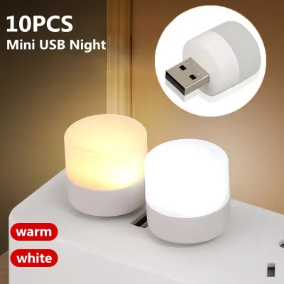 1/10Pcs Mini USB Night Light Warm
